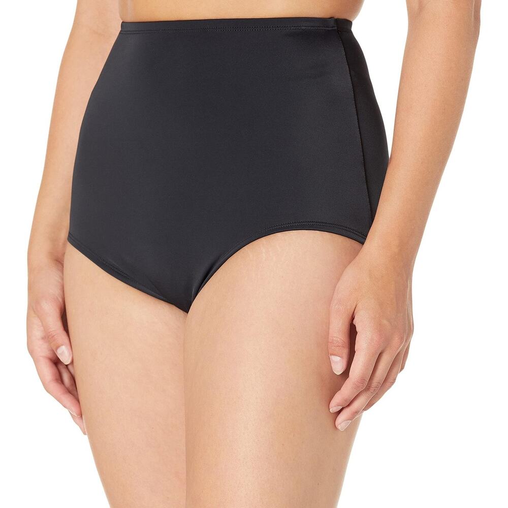 Maxine of Hollywood Women High Waist Hipster Bikini Bottom Black Size 14